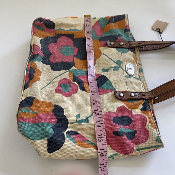 FOSSIL Colorful Floral Tote Purse Boho Country Zippered Closure - Picture 4 of 11